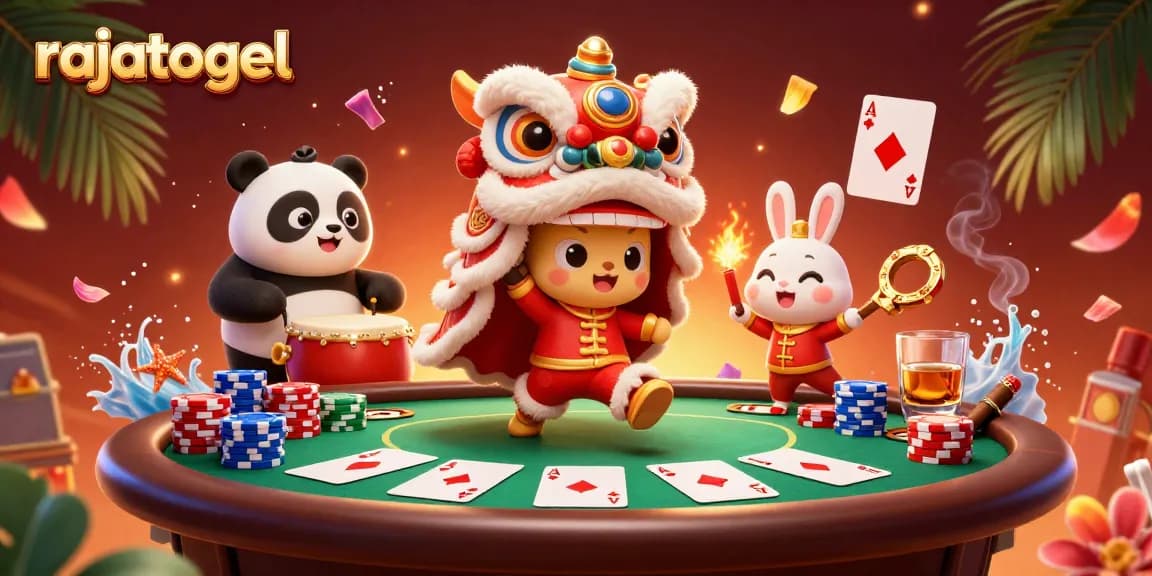 Mainkan rajatogel di meja poker dengan karakter menarik dalam ilustrasi 3D yang menawan.