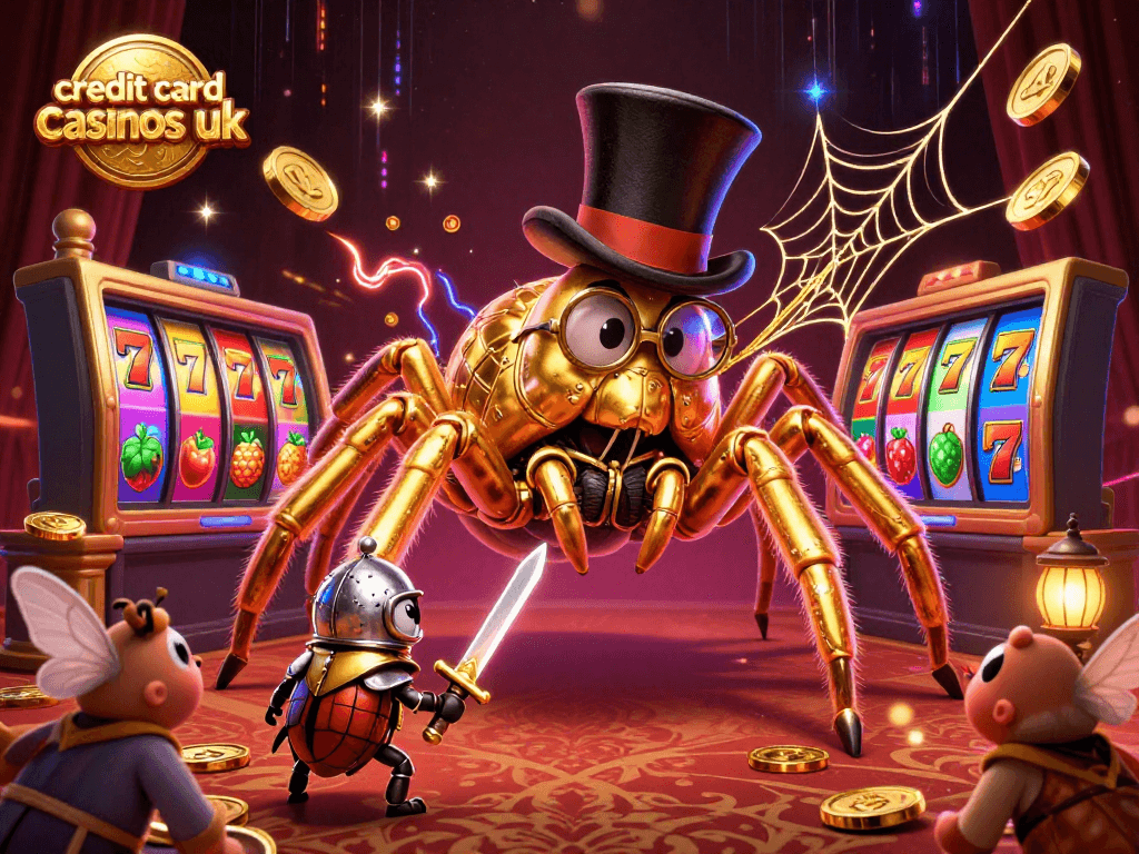 Experience credit card casinos uk with thrilling gameplay featuring golden tarantula and brave beetle knight.