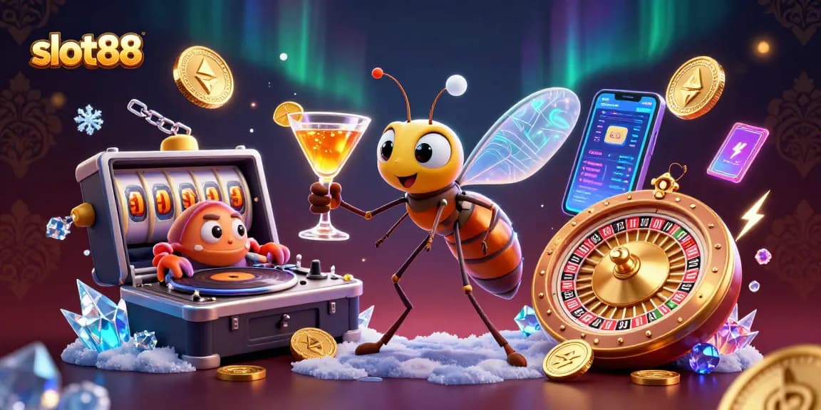 Permainan menarik slot88 dengan karakter unik dan elemen kasino menggoda.