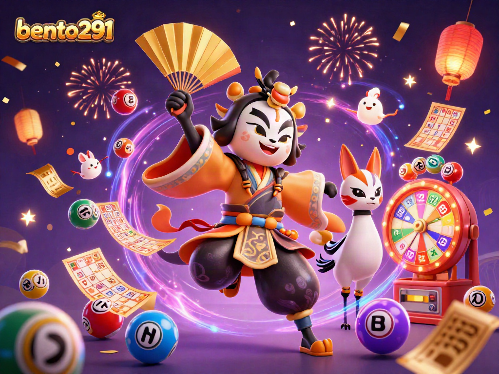 Engage with bento291’s dynamic gaming scene featuring colorful elements and characters.