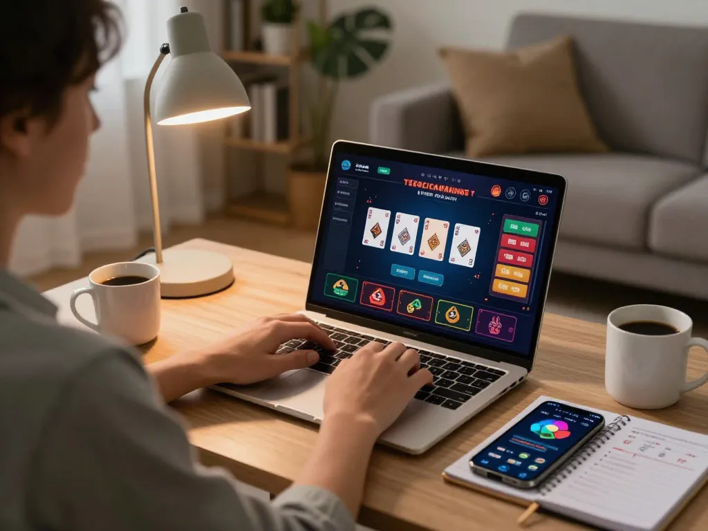 Player enjoying online casino games at home on ph365 platform with engaging gameplay.