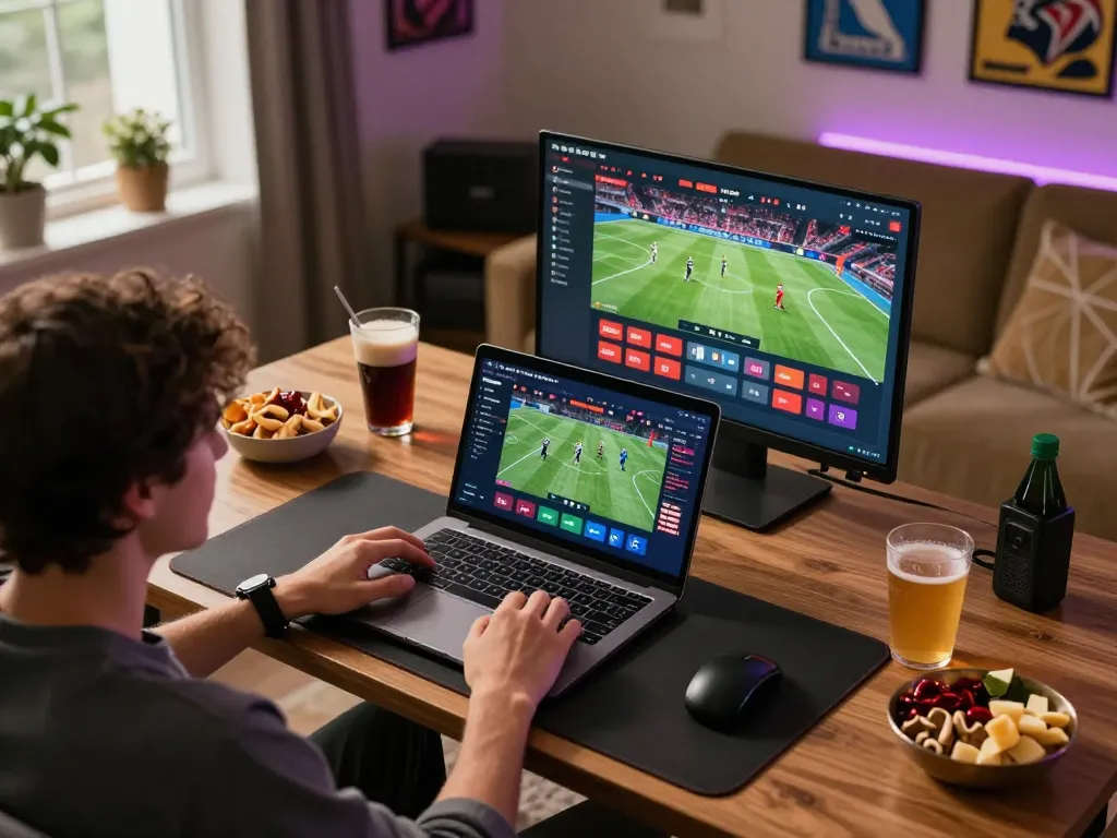 Experience live sports betting online with Cakhia in a cozy home setting.