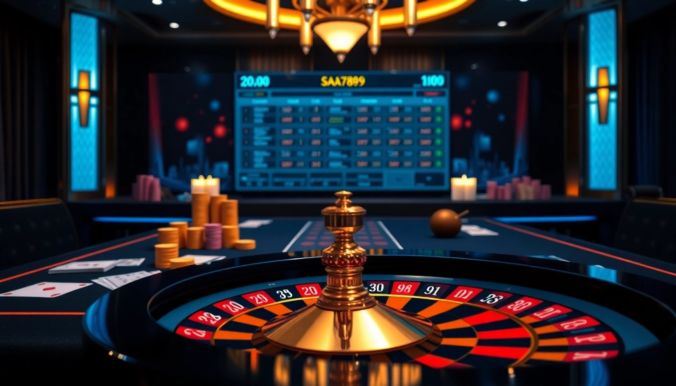 Sao789 players enjoying diverse online casino games at a luxurious table.