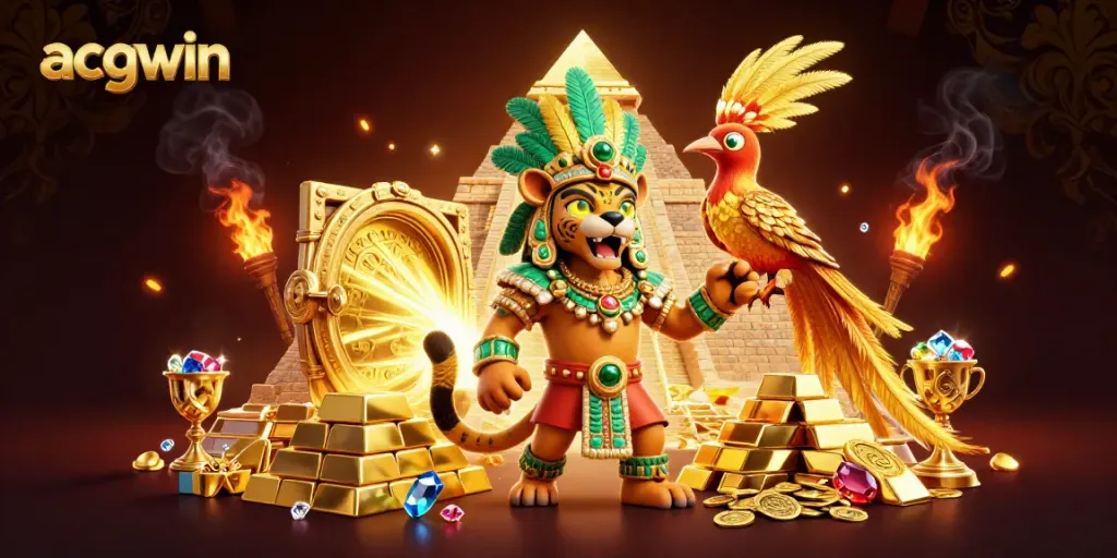 ACGWIN menciptakan suasana kasino megah dengan karakter kartun dan elemen kemewahan.