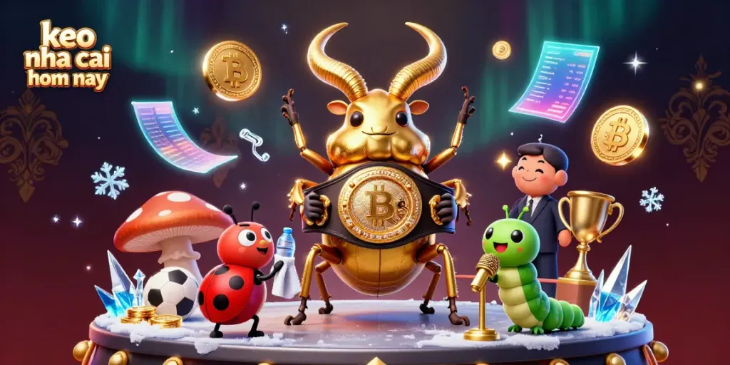 Engaging betting scene with keo nha cai hom nay featured, showcasing a giant beetle fighting with lively casino elements.