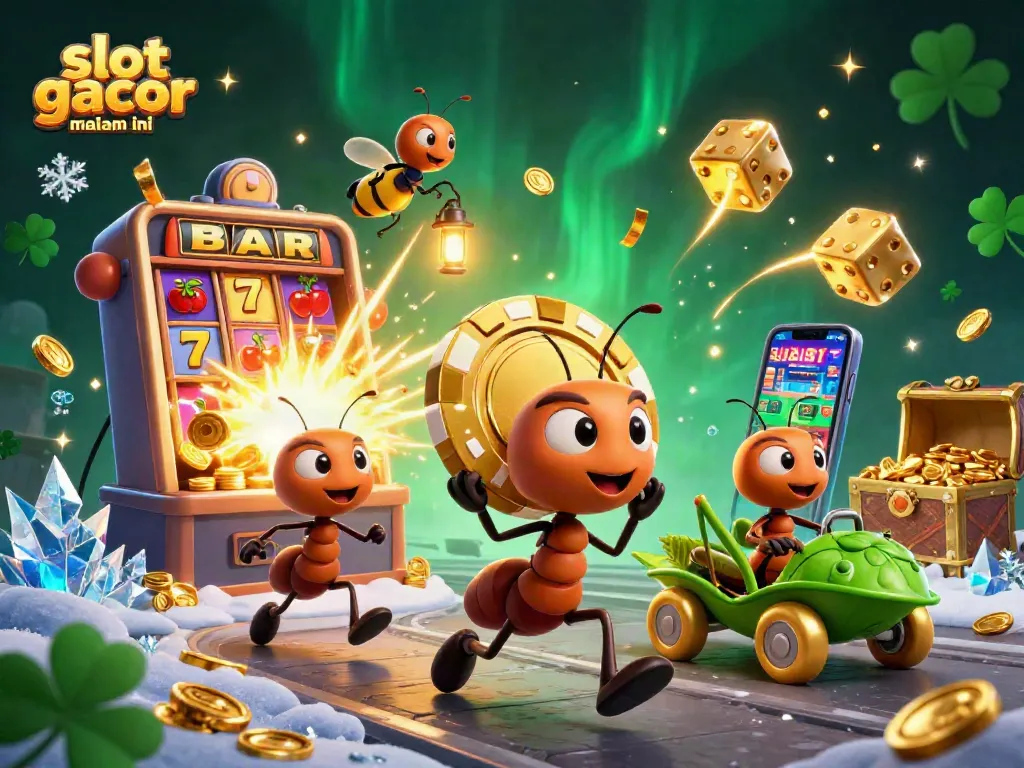Temukan pengalaman terbaik dari slot gacor malam ini dengan tim pengantar semut yang membawa chip poker raksasa dan permainan kasino yang menyenangkan.