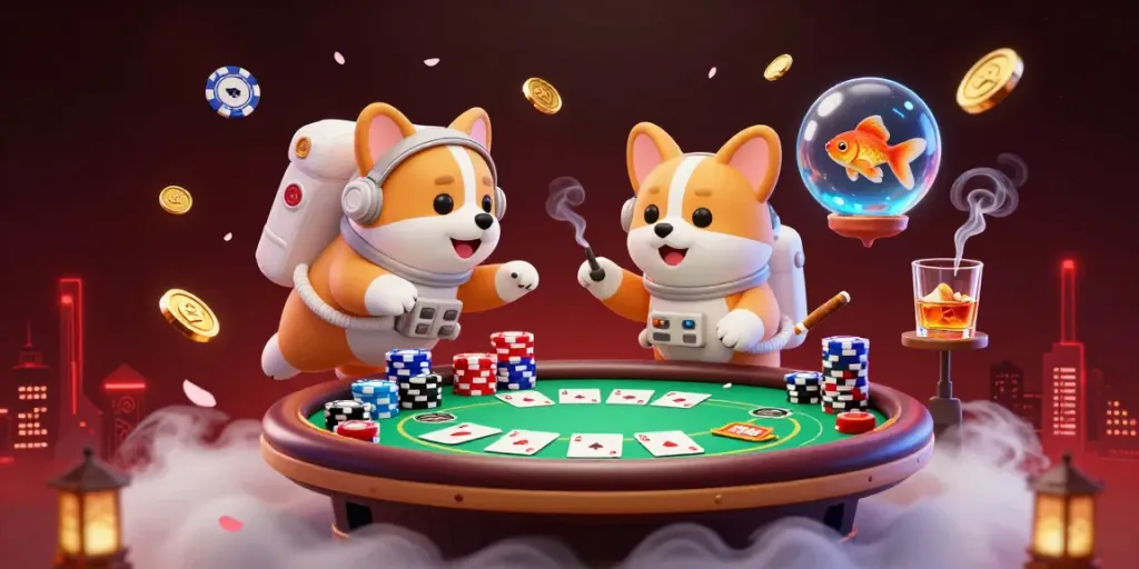 Hoki88 menghadirkan slot online dengan interaksi ceria antara astronaut corgi dan hamster di kasino luar angkasa.