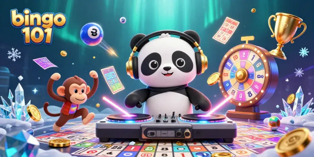 Experience the excitement of Bingo 101 with vibrant characters and dynamic gameplay in this colorful scene.