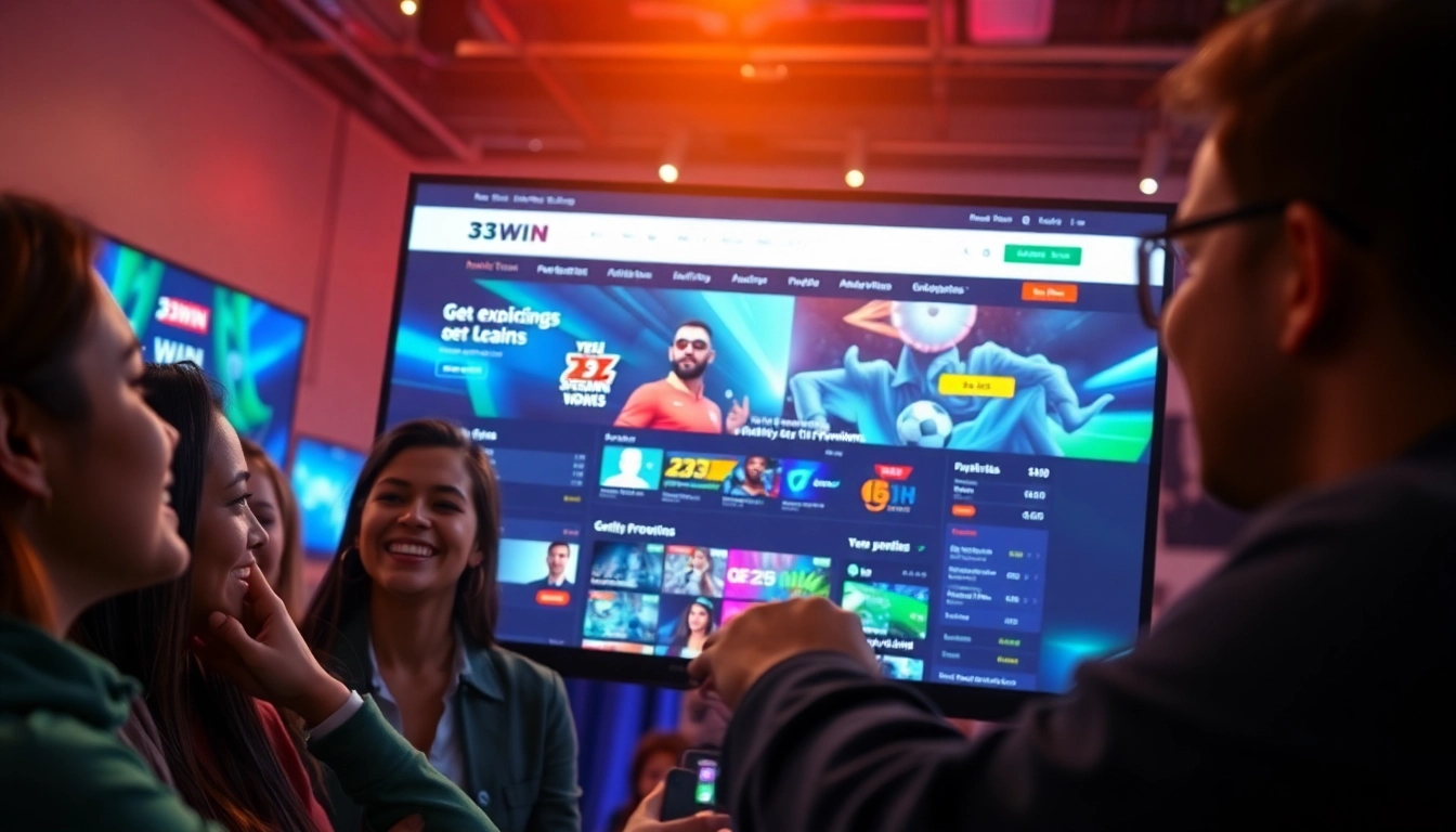 Engaging online gambling scene on 33WIN showcasing betting options and user excitement.