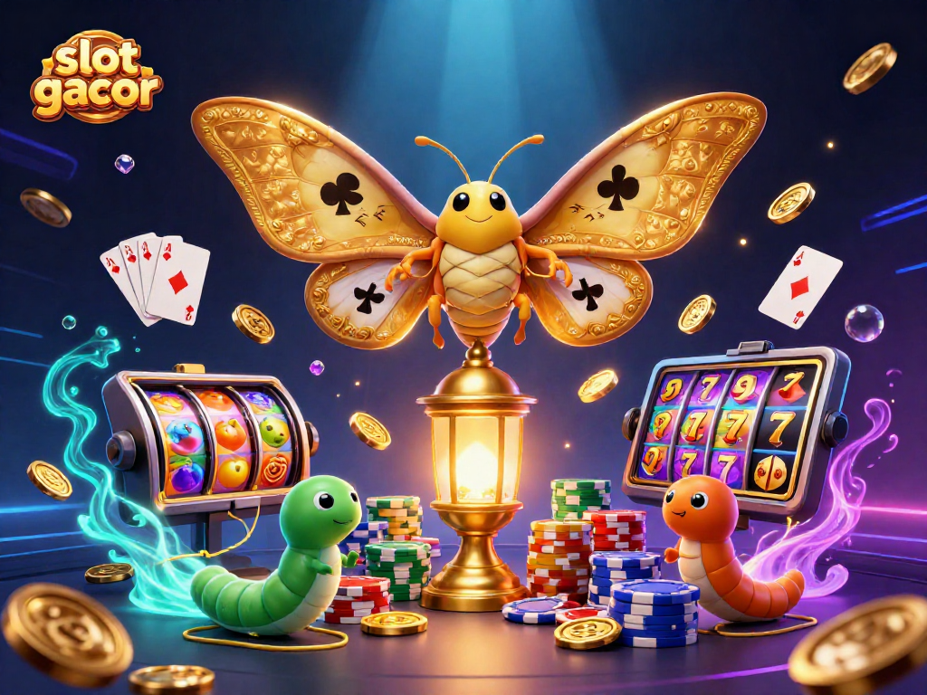 Experience the excitement of slot gacor with a vibrant 3D illustration featuring charming characters and stunning casino elements.