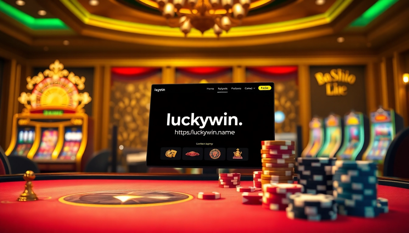 Immerse yourself in the excitement of online gaming at https://luckywin.name, featuring vibrant casino tables and slot machines.