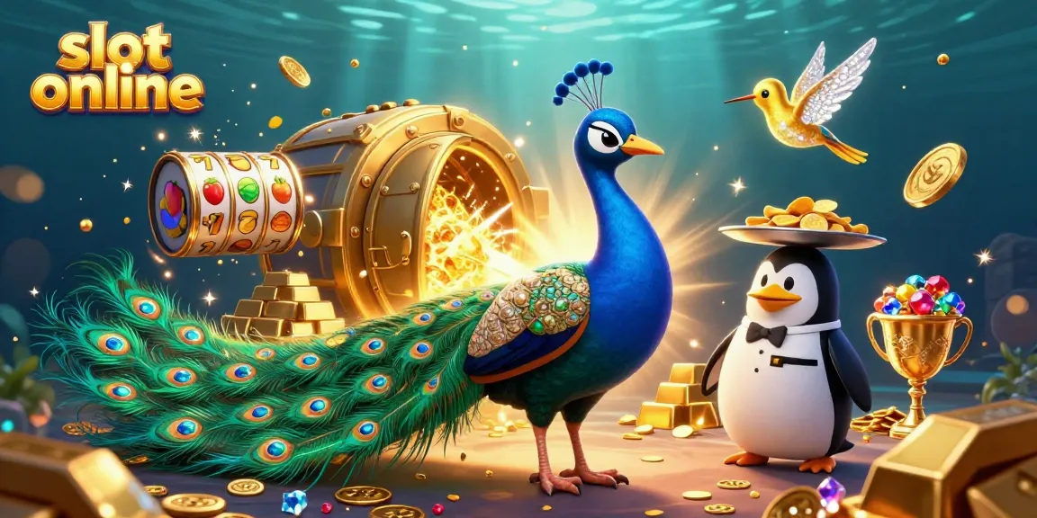 Putar slot online di dunia nyata dengan peacock berkilau dan burung kolibri.