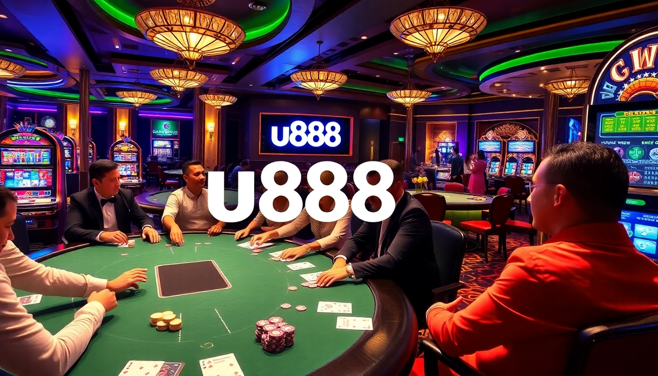 Players winning at u888 gaming tables in a luxurious casino setting.