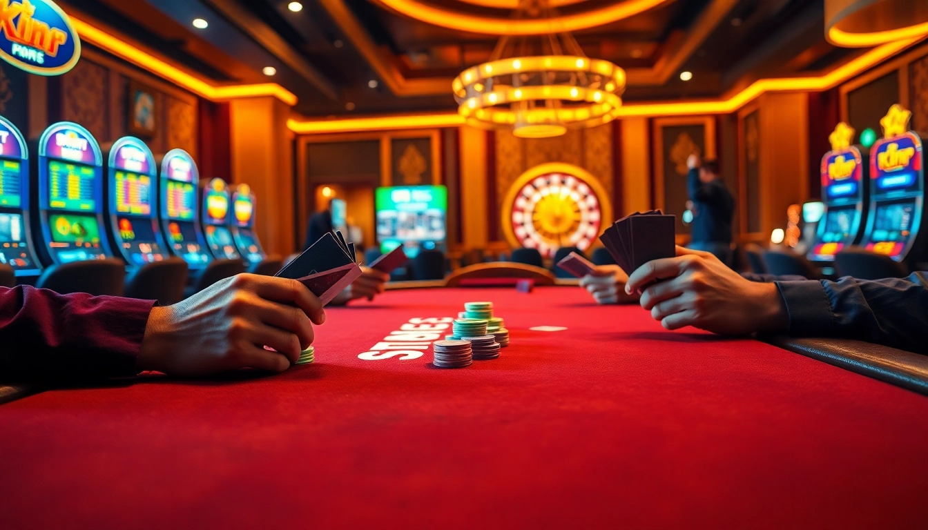 79king luxury casino scene with poker, roulette, and live betting action