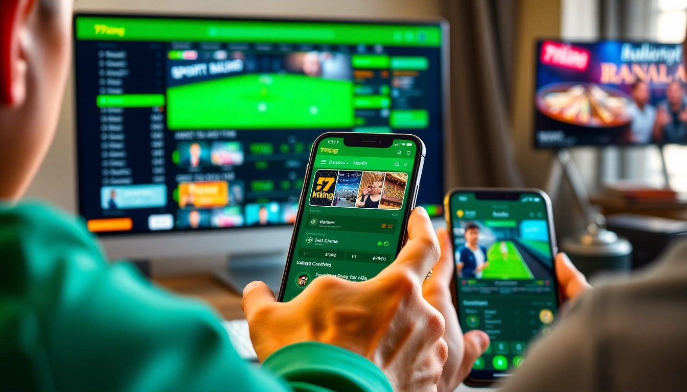 Engaged users experiencing the 79king online betting platform on mobile and desktop.