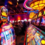 Slot Game yang menghibur dalam suasana kasino yang ceria dan ramai.