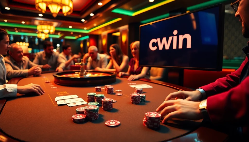 Experience the excitement of casino gaming with cwin-themed poker action.