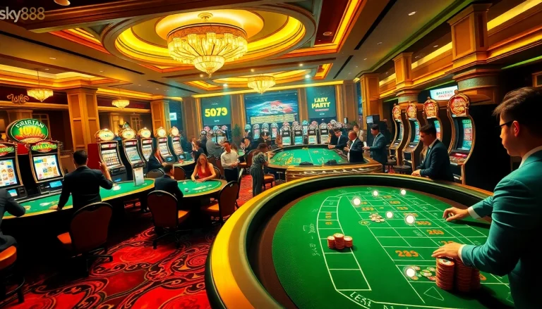 Experience thrilling gambling excitement at https://sky88.sa.com/ with vibrant poker tables and engaging players.