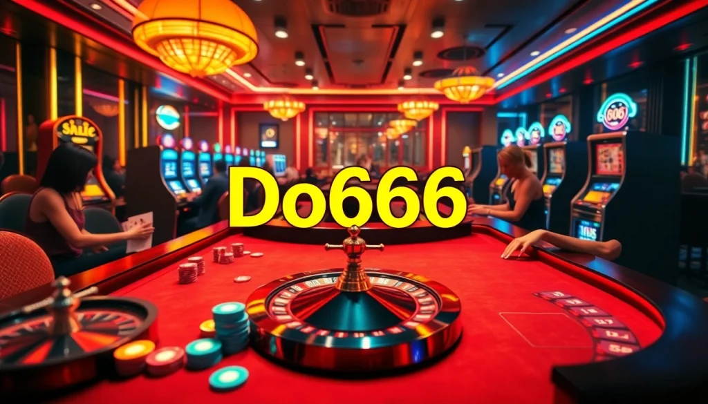 Gambling excitement at Do666 casino with vibrant casino table and players engaging in games.