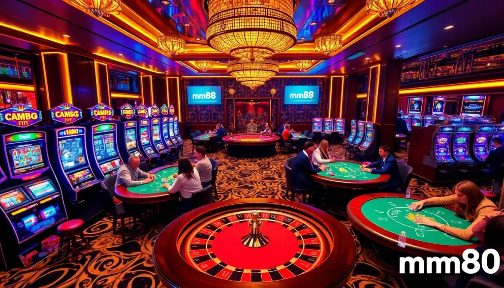 Experience thrilling gameplay at mm88 casino with vibrant tables and engaging slot machines.