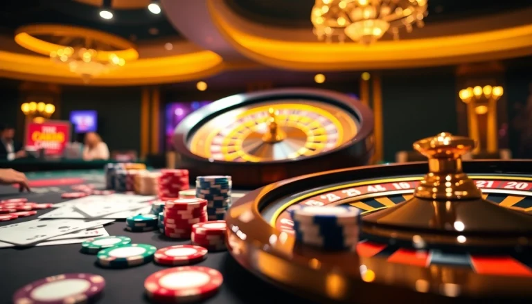 Gamblers enjoying a thrilling moment at https://lc88app.com/ by the roulette wheel.