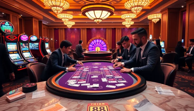 Experienced players engaging with the MM 88 online casino interface at a luxurious poker table.