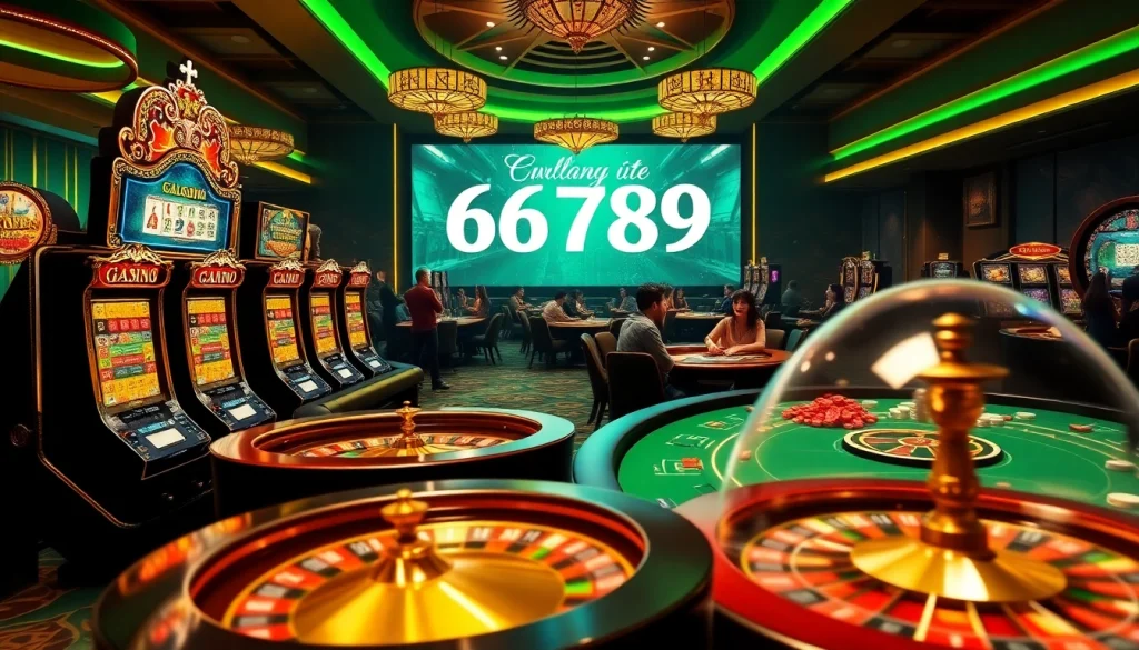 Engaging scene of ga6789's online casino interface showcasing games and excitement.