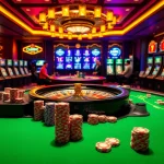 Engaged players enjoying gaming tables at the Liên minh okwin casino, showcasing excitement and luxury.