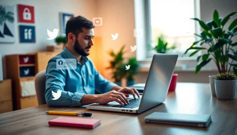 Engage your audience with follow in dm feature illustrated in a vibrant workspace.