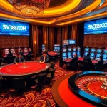 Players enjoying an exciting game at SV388.COM's luxurious casino atmosphere.