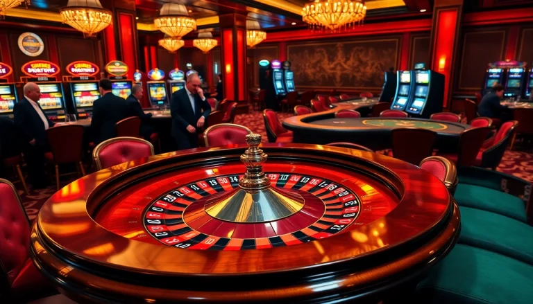 C168 roulette table with players betting in a luxurious casino atmosphere