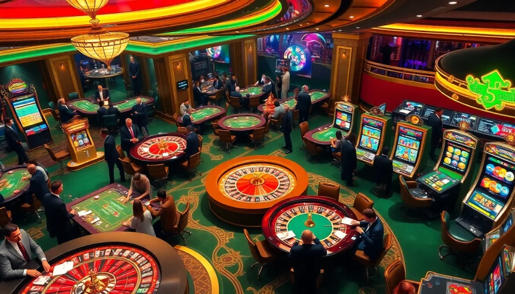 Enjoying a thrilling poker game at 32win casino with vibrant atmosphere and professional gaming tables.