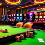 Experience the excitement of a go8 casino with vibrant games, poker chips, and a spinning roulette wheel.