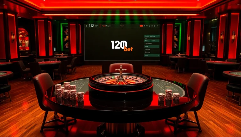 Experience the excitement of betting at 120bet with luxurious casino elements.