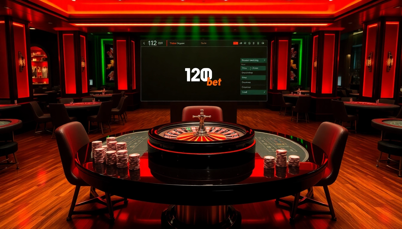 Experience the excitement of betting at 120bet with luxurious casino elements.