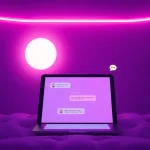 Engaging NSFW sex AI chat scene with cozy digital ambiance and chat interactions.