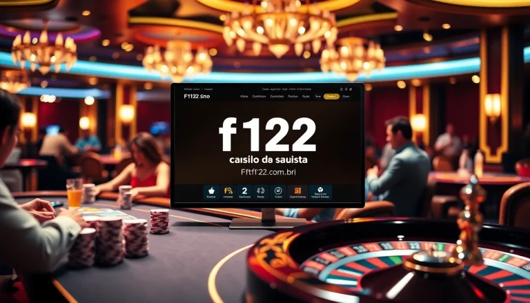 Experience high-stakes gaming action at https://f122.com.br/ with vibrant casino tables and poker players.