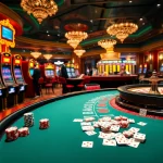 Engage with thrilling casino excitement at Hello88 with vibrant slot machines and roulette wheels.