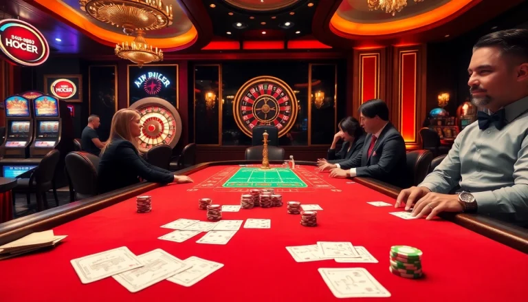 Experience hi88 soccer excitement with glamorous Baccarat gameplay at a luxury casino table.