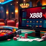 Experience the thrill of betting with xx88 on a vibrant casino interface featuring poker chips and cards.