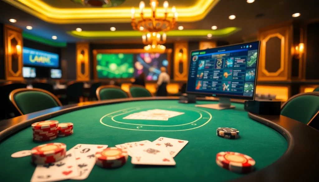 mm88 online poker showdown featuring vibrant chips and sleek betting interface