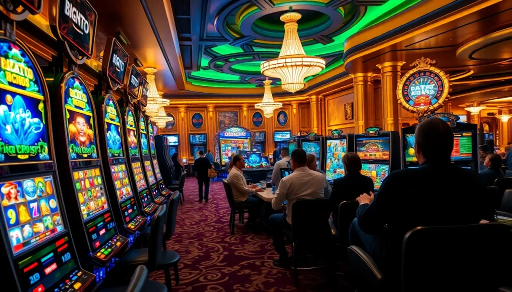 Putar mesin slot Birutoto yang penuh warna di kasino mewah, memicu momen permainan yang mendebarkan.