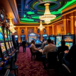 Putar mesin slot Birutoto yang penuh warna di kasino mewah, memicu momen permainan yang mendebarkan.
