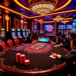 Experience high-end gambling at new88 with vibrant casino tables, poker chips, and exciting slot machines.