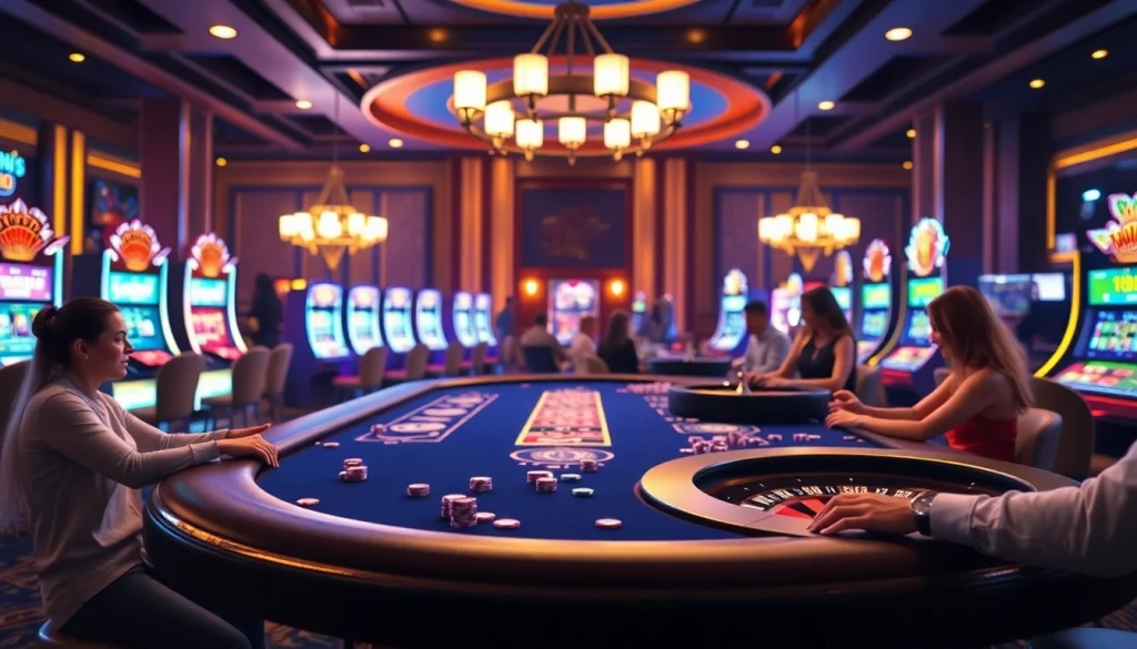 Players enjoying gambling excitement at Casino GK88 with poker and slots.