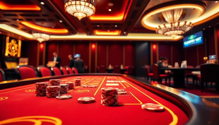 Permainan luxury777 game yang mendebarkan dengan suasana kasino mewah dan pemain yang bersemangat.