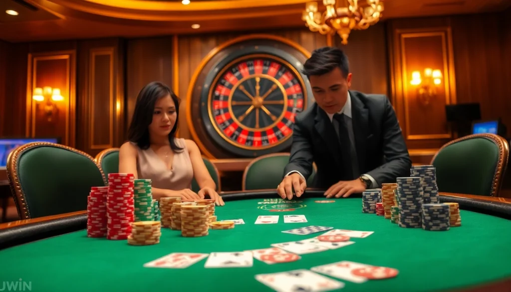 Experience the excitement of high-stakes gaming at https://kuwinblog.com/, featuring poker tables and vibrant chips.