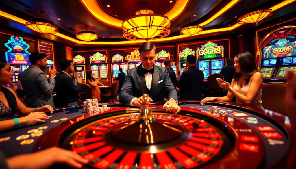 Experience the thrill of Gg88 Com at a luxurious casino gaming table.