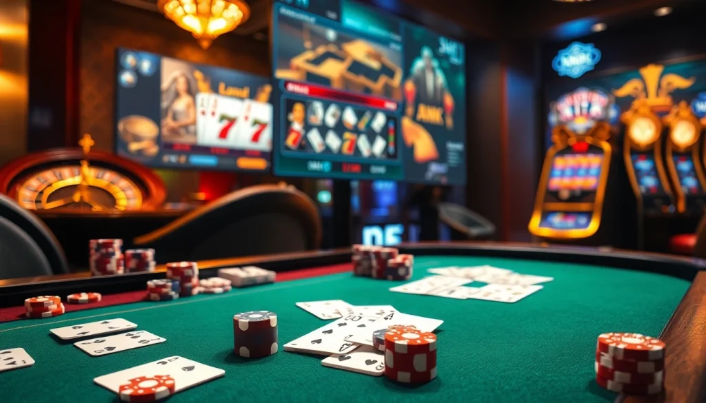 Play exciting game bài xn88 with vibrant poker chips and casino graphics online.