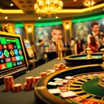 Experience the thrill of 789BET with a vibrant casino scene showcasing poker, roulette, and excitement.